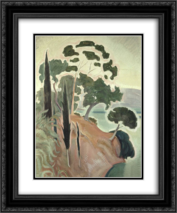 Corfu Landscape 20x24 Black Ornate Wood Framed Art Print Poster with Double Matting by Parthenis, Konstantinos