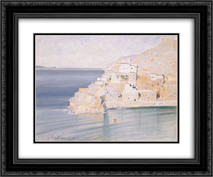 Hydra 24x20 Black Ornate Wood Framed Art Print Poster with Double Matting by Parthenis, Konstantinos