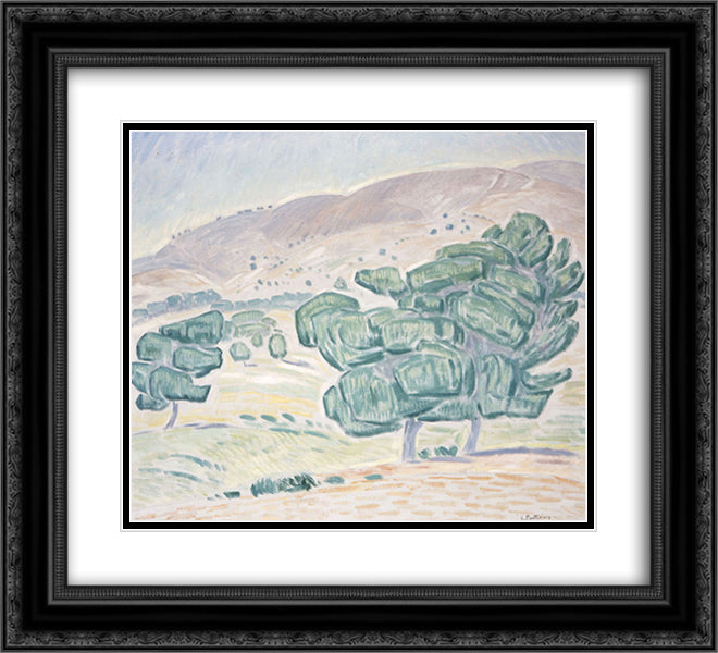 Pine Tree 22x20 Black Ornate Wood Framed Art Print Poster with Double Matting by Parthenis, Konstantinos