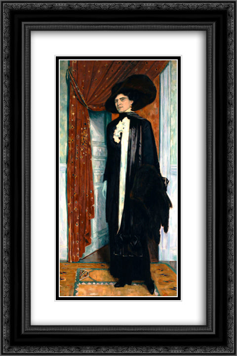 Portrait of Julia Parthenis 16x24 Black Ornate Wood Framed Art Print Poster with Double Matting by Parthenis, Konstantinos