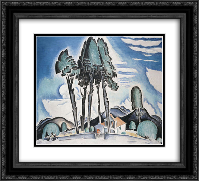 The Little Church of Cephalonia 22x20 Black Ornate Wood Framed Art Print Poster with Double Matting by Parthenis, Konstantinos
