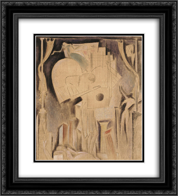 The Night Responds to My Complaints 20x22 Black Ornate Wood Framed Art Print Poster with Double Matting by Parthenis, Konstantinos