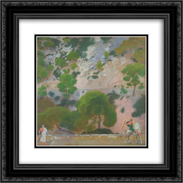 The Slope 20x20 Black Ornate Wood Framed Art Print Poster with Double Matting by Parthenis, Konstantinos
