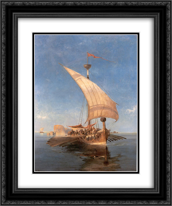 Argo 20x24 Black Ornate Wood Framed Art Print Poster with Double Matting by Volanakis, Konstantinos