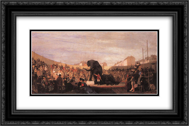 Festival in Munich 24x16 Black Ornate Wood Framed Art Print Poster with Double Matting by Volanakis, Konstantinos