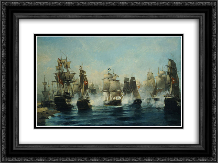 The Exodus of Ares 24x18 Black Ornate Wood Framed Art Print Poster with Double Matting by Volanakis, Konstantinos