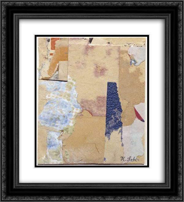 Aphorism 20x22 Black Ornate Wood Framed Art Print Poster with Double Matting by Schwitters, Kurt
