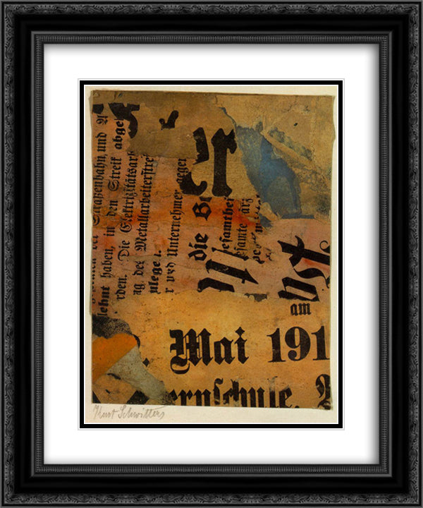 Mai 191 20x24 Black Ornate Wood Framed Art Print Poster with Double Matting by Schwitters, Kurt