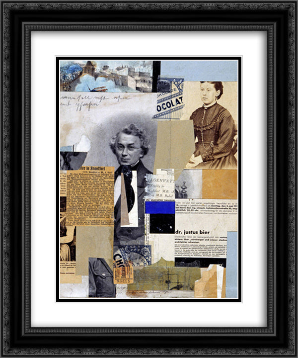 Man soll nicht asen mit Phrasen 20x24 Black Ornate Wood Framed Art Print Poster with Double Matting by Schwitters, Kurt