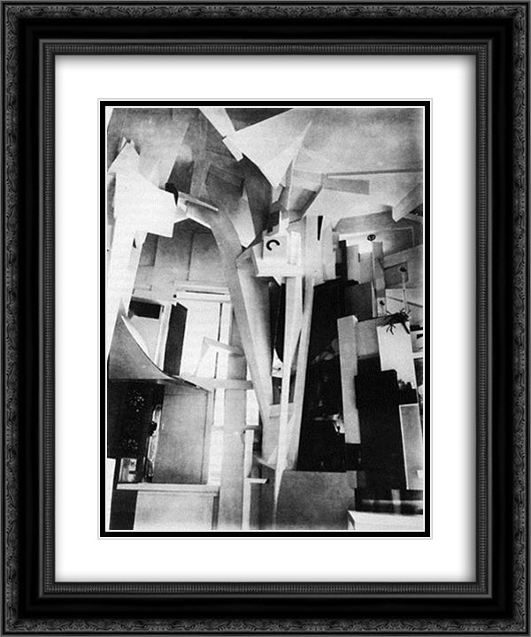 Merzbau 20x24 Black Ornate Wood Framed Art Print Poster with Double Matting by Schwitters, Kurt