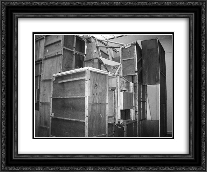 Merzbau seen from the outside 24x20 Black Ornate Wood Framed Art Print Poster with Double Matting by Schwitters, Kurt