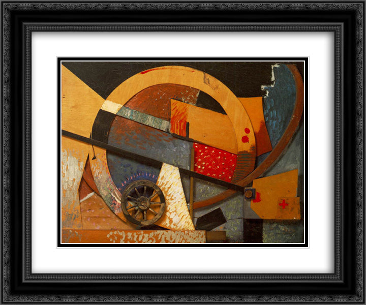New Merzpicture 24x20 Black Ornate Wood Framed Art Print Poster with Double Matting by Schwitters, Kurt