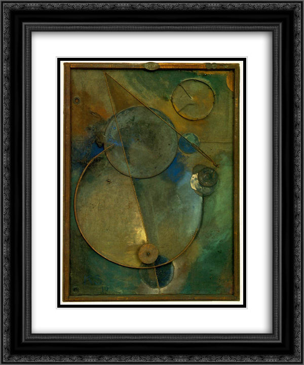 Revolving 20x24 Black Ornate Wood Framed Art Print Poster with Double Matting by Schwitters, Kurt