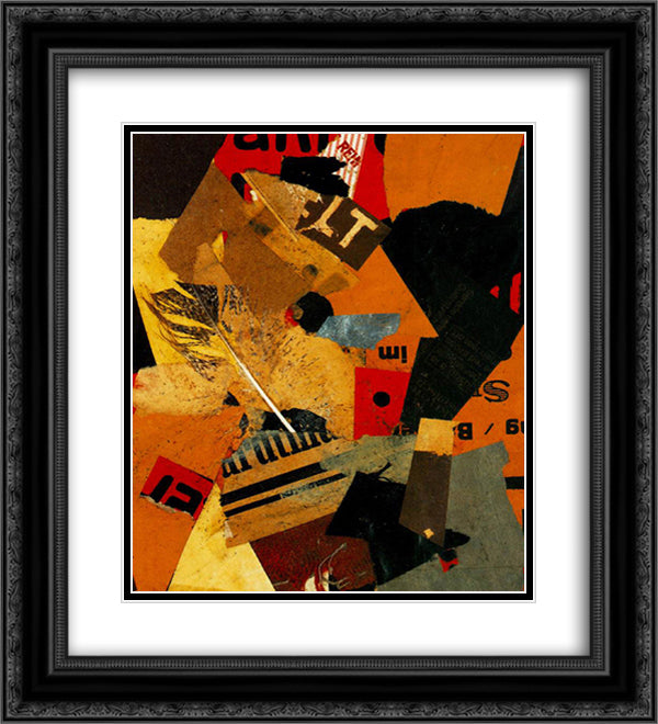 something or other 20x22 Black Ornate Wood Framed Art Print Poster with Double Matting by Schwitters, Kurt