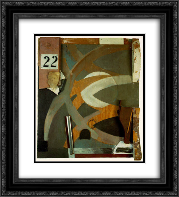 The Spring Door 20x22 Black Ornate Wood Framed Art Print Poster with Double Matting by Schwitters, Kurt