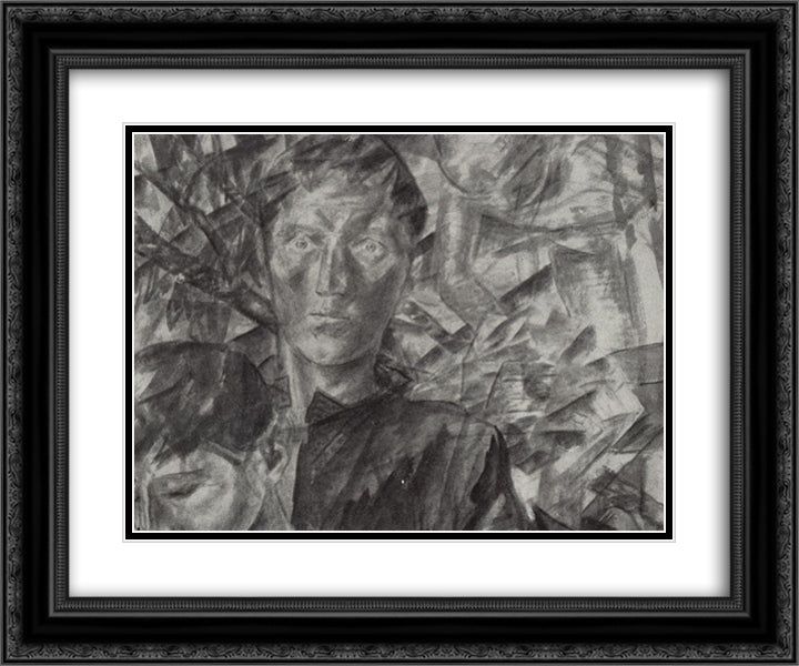Arrangement 24x20 Black Ornate Wood Framed Art Print Poster with Double Matting by Petrov Vodkin, Kuzma