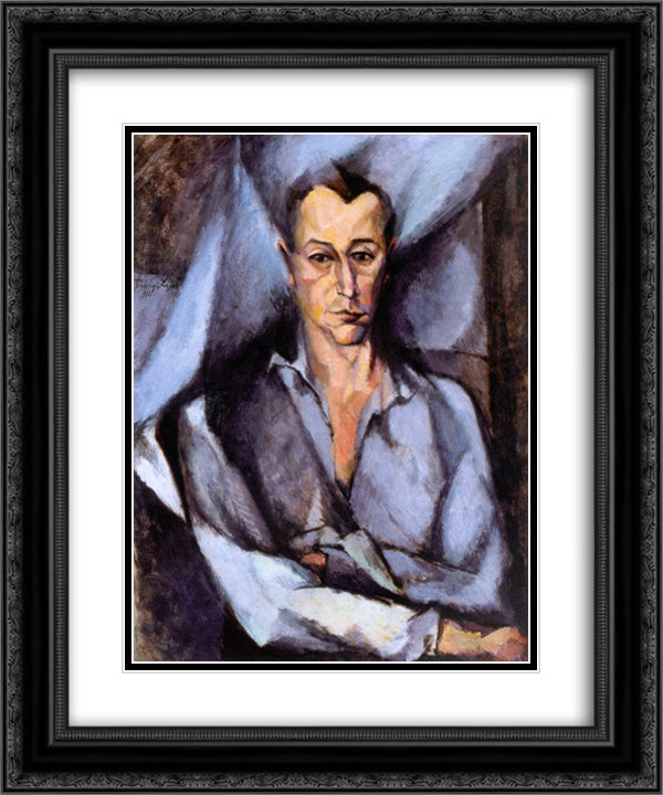 Portrait of Gyorgy Boloni 20x24 Black Ornate Wood Framed Art Print Poster with Double Matting by Tihanyi, Lajos