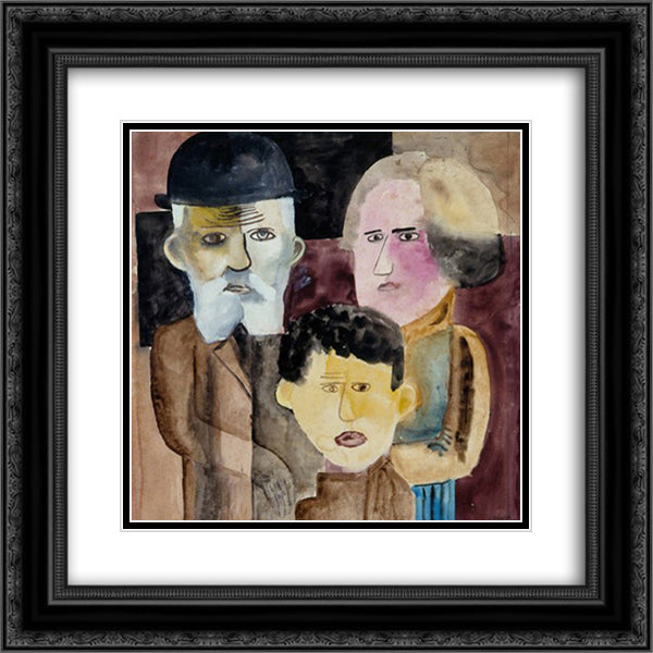 Familia 20x20 Black Ornate Wood Framed Art Print Poster with Double Matting by Segall, Lasar