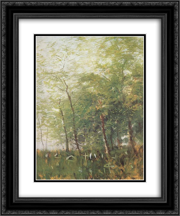 Edge of a Forest with Crosses 20x24 Black Ornate Wood Framed Art Print Poster with Double Matting by Mednyanszky, Laszlo