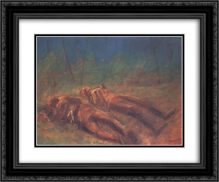 Evanescence 24x20 Black Ornate Wood Framed Art Print Poster with Double Matting by Mednyanszky, Laszlo