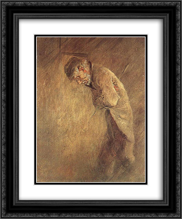 Old Tramp 20x24 Black Ornate Wood Framed Art Print Poster with Double Matting by Mednyanszky, Laszlo