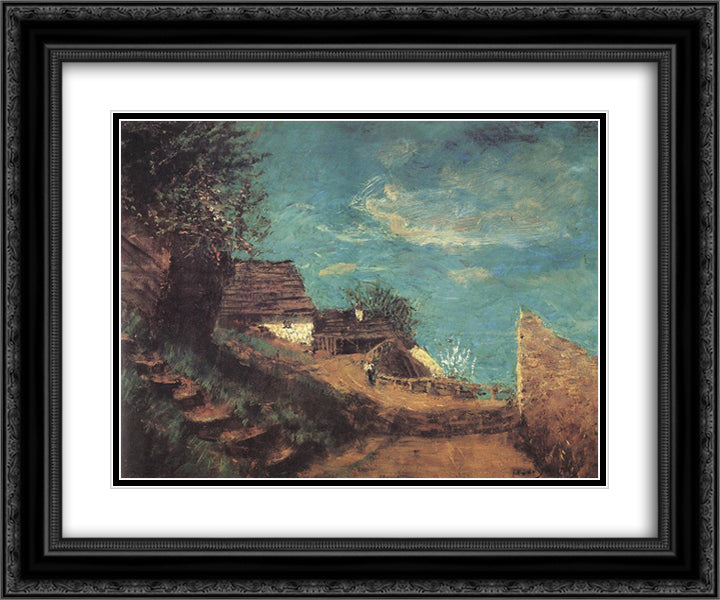 Part of Taban 24x20 Black Ornate Wood Framed Art Print Poster with Double Matting by Mednyanszky, Laszlo
