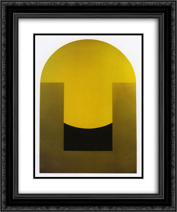 Rising Sun 20x24 Black Ornate Wood Framed Art Print Poster with Double Matting by Valledor, Leo