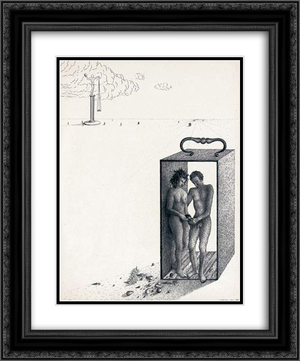 Adam et Eve 20x24 Black Ornate Wood Framed Art Print Poster with Double Matting by Tutundjian, Leon Arthur