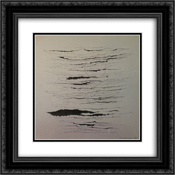 Composition abstraite 20x20 Black Ornate Wood Framed Art Print Poster with Double Matting by Tutundjian, Leon Arthur