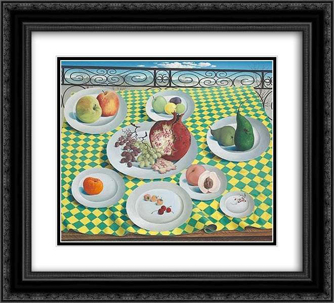Dejeuner de fruits 22x20 Black Ornate Wood Framed Art Print Poster with Double Matting by Tutundjian, Leon Arthur