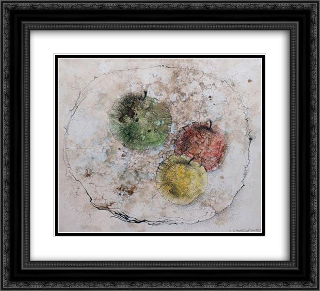 Nature morte aux pommes 22x20 Black Ornate Wood Framed Art Print Poster with Double Matting by Tutundjian, Leon Arthur