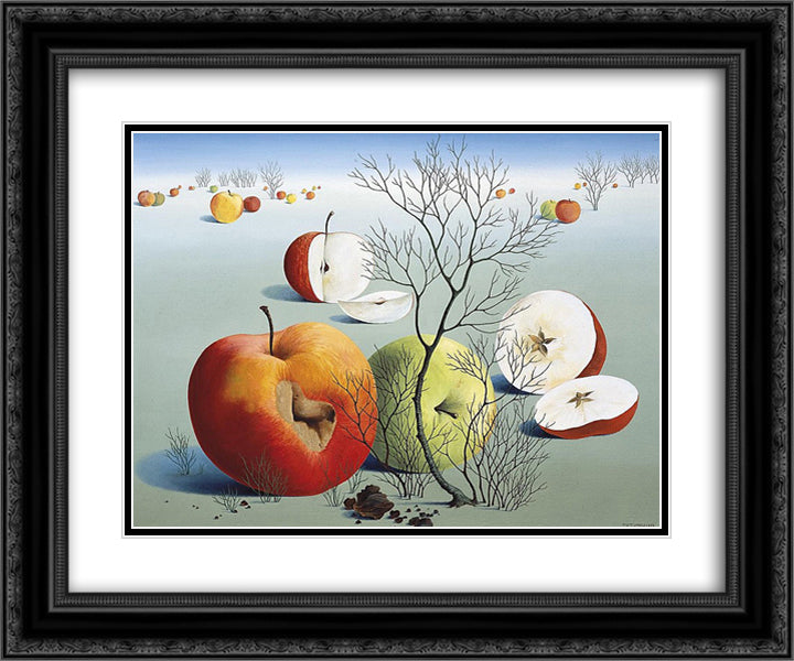 Pommes 24x20 Black Ornate Wood Framed Art Print Poster with Double Matting by Tutundjian, Leon Arthur