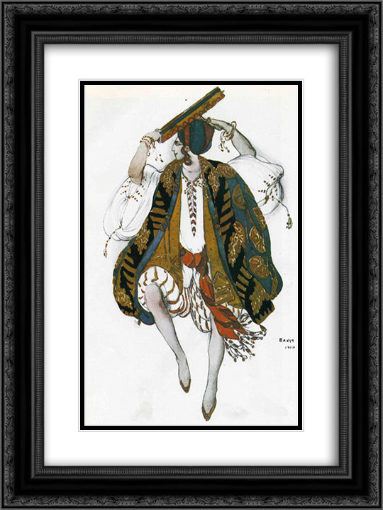 Cleopatre danse juive 18x24 Black Ornate Wood Framed Art Print Poster with Double Matting by Bakst, Leon