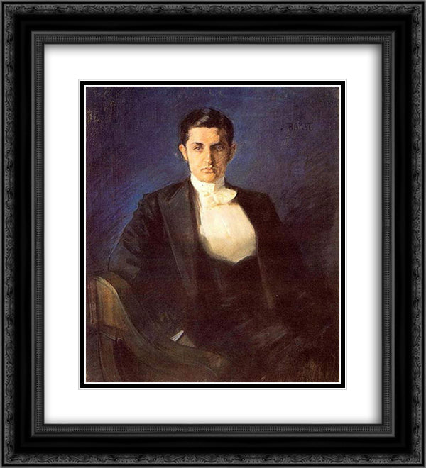Dmitry Filosof portrait 20x22 Black Ornate Wood Framed Art Print Poster with Double Matting by Bakst, Leon