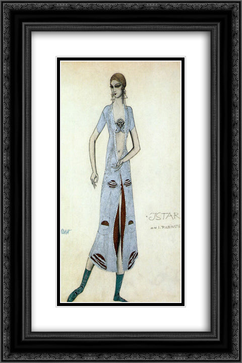 Istar Ida Rubinstein as Istar 16x24 Black Ornate Wood Framed Art Print Poster with Double Matting by Bakst, Leon