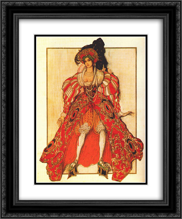 La legende de Joseph Potiphar's wife 20x24 Black Ornate Wood Framed Art Print Poster with Double Matting by Bakst, Leon