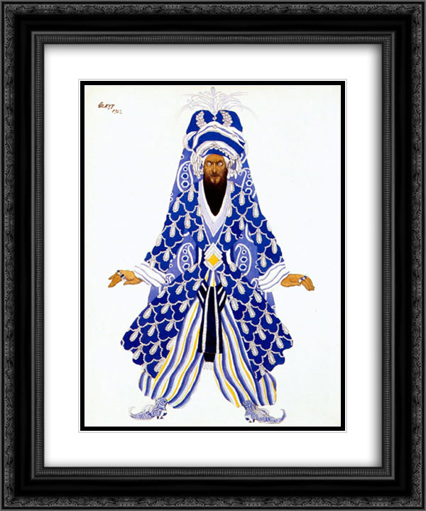 Le sultan vindicatif 20x24 Black Ornate Wood Framed Art Print Poster with Double Matting by Bakst, Leon