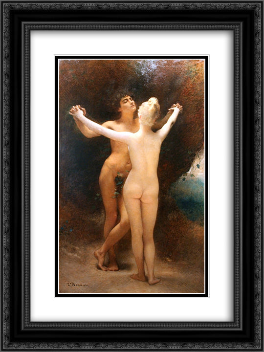 Idylle 18x24 Black Ornate Wood Framed Art Print Poster with Double Matting by Bonnat, Leon