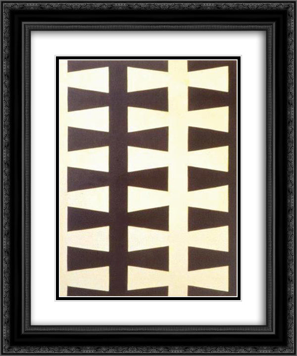 Black and White Repeat 20x24 Black Ornate Wood Framed Art Print Poster with Double Matting by Polk Smith, Leon