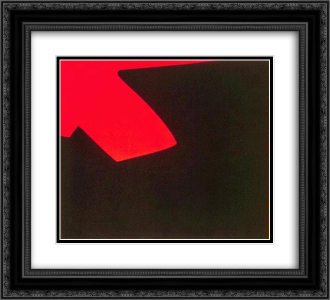 Correspondence Red - Black 22x20 Black Ornate Wood Framed Art Print Poster with Double Matting by Polk Smith, Leon