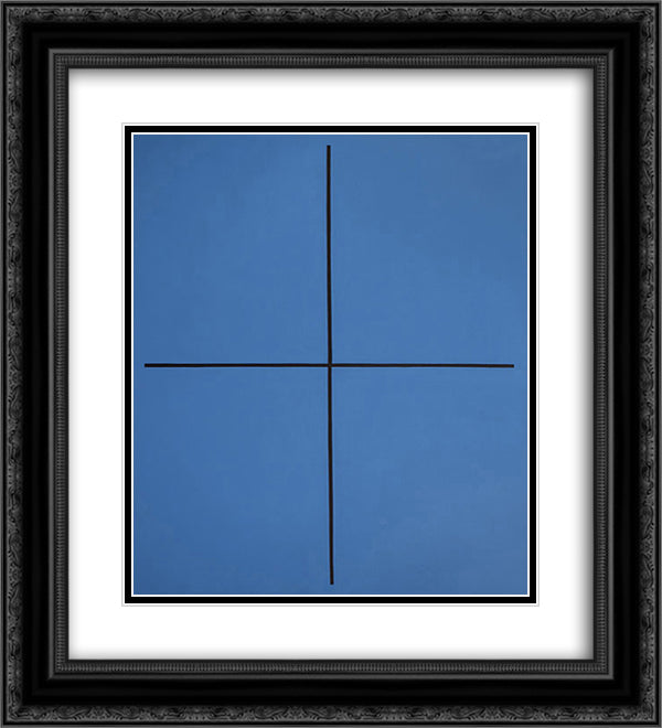 Event in Blue 20x22 Black Ornate Wood Framed Art Print Poster with Double Matting by Polk Smith, Leon