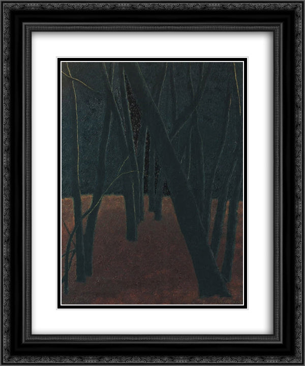 A Forest 20x24 Black Ornate Wood Framed Art Print Poster with Double Matting by Spilliaert, Leon