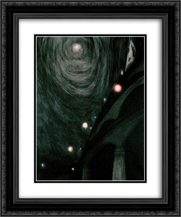 Moonlight and Light 20x24 Black Ornate Wood Framed Art Print Poster with Double Matting by Spilliaert, Leon