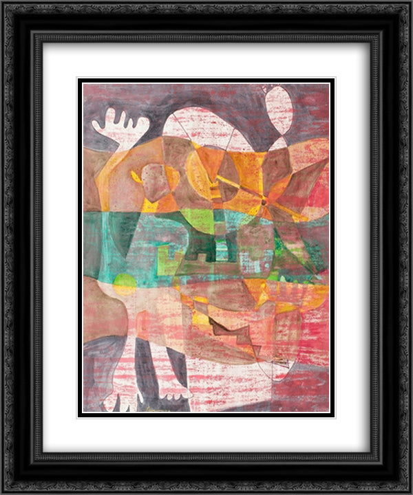 Composition Cubiste 20x24 Black Ornate Wood Framed Art Print Poster with Double Matting by Survage, Leopold