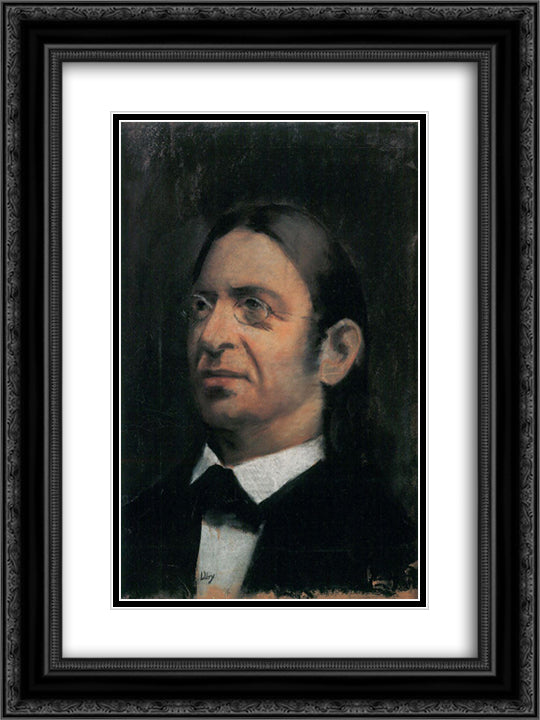 Abraham Geiger 18x24 Black Ornate Wood Framed Art Print Poster with Double Matting by Ury, Lesser