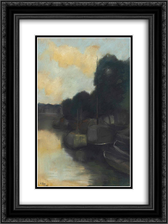 On the channel 18x24 Black Ornate Wood Framed Art Print Poster with Double Matting by Ury, Lesser