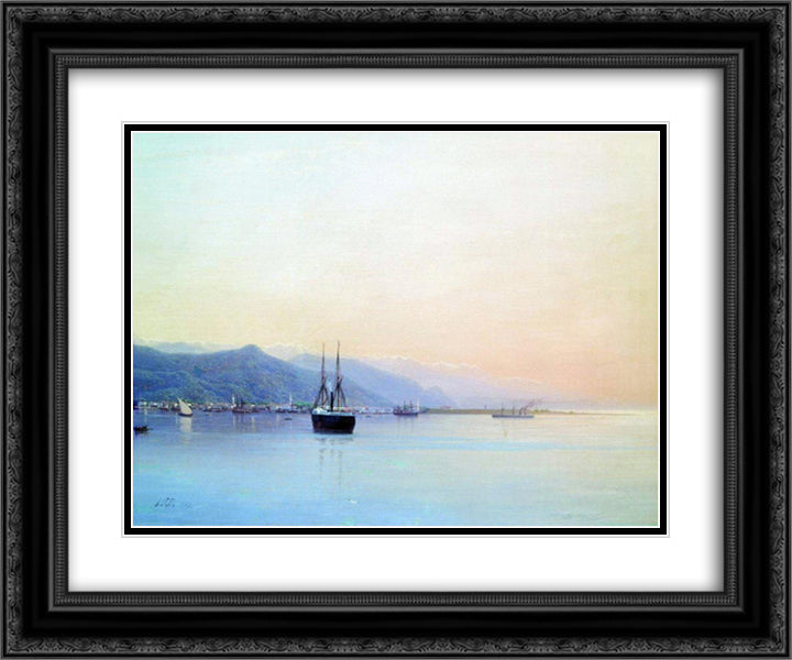 A bay 24x20 Black Ornate Wood Framed Art Print Poster with Double Matting by Lagorio, Lev