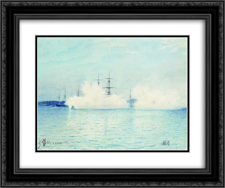 Salute September 26, 1902 24x20 Black Ornate Wood Framed Art Print Poster with Double Matting by Lagorio, Lev