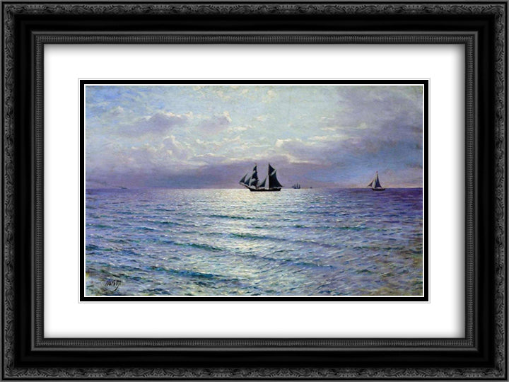 Sea 24x18 Black Ornate Wood Framed Art Print Poster with Double Matting by Lagorio, Lev
