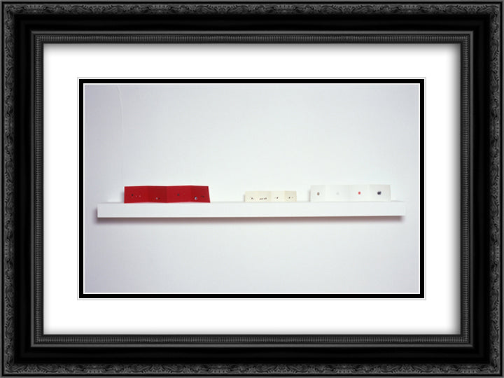 Untitled (Triptych) 24x18 Black Ornate Wood Framed Art Print Poster with Double Matting by Yuan Chia, Li